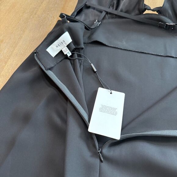 REISS Rochelle Strappy Midi Dress in Black Size 10‎ - Picture 15 of 16